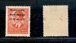 11151 OCCUPAZIONI - MONTENEGRO - 1941 - Saggio Del 1,5 Din Rosso - Leggera Abrasione Al Recto - Nuovo Con Gomma (400) - Autres & Non Classés