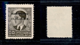 11154 OCCUPAZIONI - MONTENEGRO - 1941 - Saggio Del 25 Para Nero (Montenegro In Cirillico E Data) - Senza Gomma (200) - Autres & Non Classés