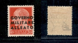 11160 OCC.ANGLO AMERICANA - NAPOLI GMA - 1943 - 20 Cent (P10) - Prova Di Soprastampa In Nero - Nuovo Con Gomma (650) - Autres & Non Classés