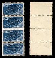 11183 OCCUP.TEDESCA - ZARA - 1943 - Striscia Verticale Di Quattro Del 2 Lire Posta Aerea (6) - Annullo Barcagno 11.12.19 - Other & Unclassified