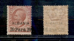 11206 UFFICI POSTALI ESTERO - ALBANIA - 1907 - 20 Parà Su 10 Cent (8) Nuovo Con Gomma (45) - Sonstige & Ohne Zuordnung