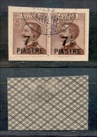 11228 UFFICI POSTALI ESTERO - COSTANTINOPOLI - 1922 - Due 7 1/2 Piastre Su 85 Cent Michetti (63/63c) - Uno Con Varietà P - Sonstige & Ohne Zuordnung