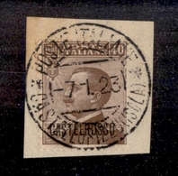 11261 COLONIE - CASTELROSSO - 1922 - 40 Cent Michetti Soprastampato (6) - Su Frammento 7.1.1923 (55) - Autres & Non Classés