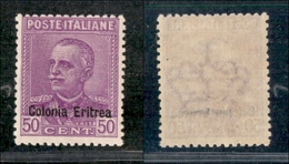11345 COLONIE - ERITREA - 1928/1929 - 50 Cent Lilla Effige V.E.III Soprastampato (143) - Gomma Integra (275) - Autres & Non Classés
