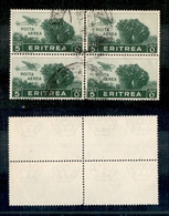 11362 COLONIE - ERITREA - 1936 - Quartina Del 5 Lire Soggetti Africani Posta Aerea (25) - Usata (40) - Autres & Non Classés