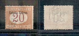 11370 COLONIE - ERITREA - 1903 - 20 Cent Segnatasse (3) - Usato (50) - Autres & Non Classés