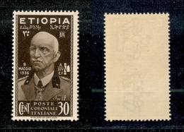 11384 COLONIE - ETIOPIA - 1936 - 30 Cent Vittorio Emanuele III (4) - Gomma Integra (30) - Andere & Zonder Classificatie