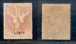 11395 COLONIE - LIBIA - 1915/1916 - 20 Cent + 5 Croce Rossa (16c) - Soprastampa Fortemente Spostata In Basso - Nuovo Con - Autres & Non Classés