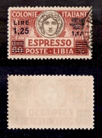 11446 COLONIE - LIBIA - 1927/1933 - 1,25 Lire Su 60 Cent Espresso (12) - Centratissimo - Usato (5) - Autres & Non Classés
