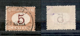 11459 COLONIE - LIBIA - 1915 - 5 Cent Segnatasse (1A) - Cifra Di Colore Diverso - Usato - Autres & Non Classés