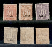 11468 COLONIE - LIBIA - 1915 - Servizio Commissioni Soprastampati (1/3) - Serie Completa Di 3 Valori - Gomma Integra (30 - Autres & Non Classés