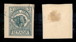 11522 COLONIE - SOMALIA - 1903 - 2 Besa Elefante (2) - Su Frammento - Usato (25) - Autres & Non Classés