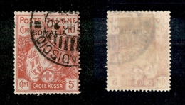 11541 COLONIE - SOMALIA - 1916 - 10 Cent + 5 Cent Croce Rossa Soprastampato (19) - Usato (60) - Autres & Non Classés