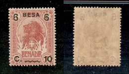 11549 COLONIE - SOMALIA - 1922 - 6 Besa Su 10 Cent Su 1 Anna Leone (25) - Nuovo Con Gomma (30) - Autres & Non Classés