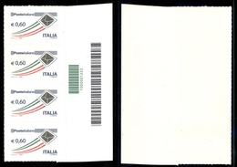 11664 REPUBBLICA - Codice A Barre 1222 - Striscia Verticale - Bordo Di Foglio Di Quattro 0,60 Cent Posta Italiana Autoad - Autres & Non Classés