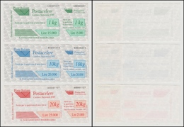 11674 REPUBBLICA - 1997 - Postacelere (1/3) - Serie Completa - 3 Tagliandi (125) - Other & Unclassified