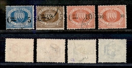 11688 SAN MARINO - 1892 - Stemmi Soprastampati (8/11) - Serie Completa Di 4 Valori - Usati (250) - Autres & Non Classés