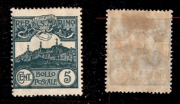 11728 SAN MARINO - 1903 - 5 Cent Veduta (35) - Nuovo Con Gomma (20) - Andere & Zonder Classificatie