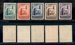11778 SAN MARINO - 1932 - Palazzetto Della Posta (159/163) - Serie Completa Di 5 Valori - Gomma Integra (1.750) - Autres & Non Classés