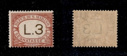 11874 SAN MARINO - SERVIZI - 1897/1919 - 3 Lire Segnatasse (7) - Nuovo Con Gomma (50) - Autres & Non Classés