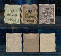 12134 ESTERO - MONACO - MONACO - 1921 - Soprastampati 20 Dicembre 1920 (48/50) - Serie Completa Di 3 Valori - Nuovi Con  - Sonstige & Ohne Zuordnung