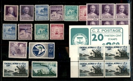 12148 ESTERO - PANAMA - PANAMA - CANAL ZONE - 1934/1978 - 44 Valori Del Periodo In Cartoncino + Un Libretto - Gomma Inte - Sonstige & Ohne Zuordnung