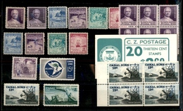 12148 ESTERO - PANAMA - PANAMA - CANAL ZONE - 1934/1978 - 44 Valori Del Periodo In Cartoncino + Un Libretto - Gomma Inte - Autres & Non Classés