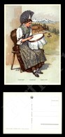 12325 Cartoline - Illustrate - Schweizer Trachten - Costumi Svizzeri - Appenzell - Donna- Nuova -formato Grande - Other & Unclassified