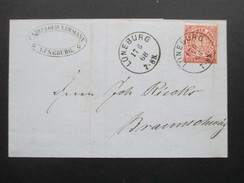 Altdeutschland 1868 NDP Nr. 4 Neustempel K1 Lüneburg Carl Louis Lehmann Rechnung Seife / Oele / Käse / Petroleum Usw. - Storia Postale