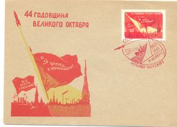 1961. USSR/Russia, 44y Of October Revolution,  Postal Cover With Special Postmark - Brieven En Documenten