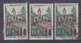 FRANCE - 1106 Obli (varietées, 1 Ex Dome Vert + 1 Ex Feuillage Brun + Normal) - Used Stamps