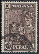 Malaisie Malaya Perak 1957 Oblitéré Used Sultan Yusuf Izzuddin Shah Et Tigre SU - Perak