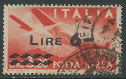 1947 ITALIA POSTA AEREA USATO SOPRASTAMPATO 6 SU 3,20 LIRE - QBA6-7 - Airmail