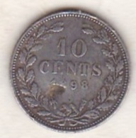 Netherlands.  10 Cents 1898 . Wilhelmina I. Argent . KM# 116 - 10 Centavos