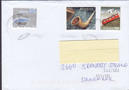 Switzerland BOLLIGEN 2014 Cover Brief BRØNDBY STRAND Denmark Europa CEPT Bergbahn Hydnellum Caeruleum Mushroom Pilze - Briefe U. Dokumente