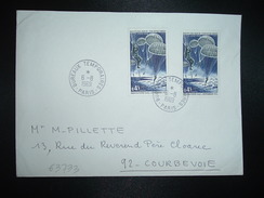 LETTRE TP PARACHUTISTES SAS ET COMMANDOS FFL 0,45 X2 OBL.6-8-1969 PARIS BUREAUX TEMPORAIRES - Postal Rates