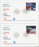 GREENLAND 1994 Christmas On FDCs.  Michel 254-55 - Cartas Máxima