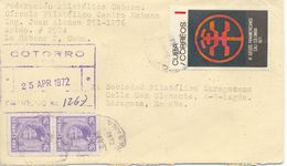 Lettre A Espagne 1972, Recommande Cuba - Covers & Documents