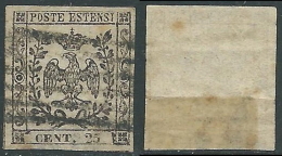 1852 DUCATO DI MODENA USATO AQUILA SENZA PUNTO 25 CENT - AS1-3 - Modène