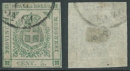 1859 DUCATO DI MODENA GOVERNO PROVVISORIO USATO 5 CENT - AS1 - Modena