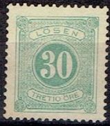SWEDEN  # FROM 1877   TK: 13  Dark Green * - Portomarken
