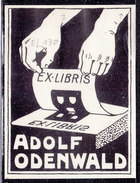 Exlibris Adolf Odenwald (EL.130), Steindruck - Exlibris