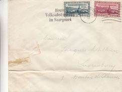 Sarre - Lettre De 1935 ° - Oblit Saarbrücken - Exp Vers Luxembourg - Cachet Volksabstimmung Im Saargebiet - Covers & Documents