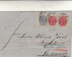 Danmark To Suisse. Cover  Posterim 4 + 8 + 8 Ore Anno 1876 Vari Timbri Di Posta Al Retro - Lettres & Documents