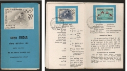 India  1972  Hockey  Olympic Games  KANPUR  2v  First Day Brochure  # 05608   D Inde Indien - Hockey (Field)