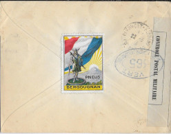 1916 - PORTUGAL - ENV. De FUNCHAL Avec CENSURE + VIGNETTE PATRIOTIQUE PNEUS BERGOUGNAN AU DOS => CLERMONT-FERRAND - Lettere