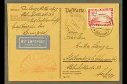 ZEPPELIN MAIL 1931 24th July, Polar Flight Card, Franked Germany 1Rm Carmine, Tied By Friedrichshaven Cds With Leningrad - Ohne Zuordnung