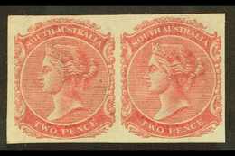 SOUTH AUSTRALIA 1876 2d IMPERF PLATE PROOF PAIR Printed In Rose On Watermarked Paper, Unused & Without Gum & Vertical Cr - Sonstige & Ohne Zuordnung