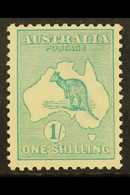 1915 1s Blue-green Kangaroo With Watermark W5, SG 28, Fine Mint. For More Images, Please Visit Http://www.sandafayre.com - Altri & Non Classificati