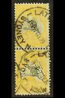 1915-27 5s Grey And Yellow, SG 42, Used Vertical Pair, Some Minor Faults, But With Clear Readable Postmarks (2 Stamps) F - Sonstige & Ohne Zuordnung